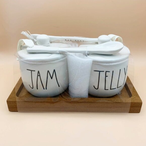 Rae Dunn Jam & Jelly Jar Set New